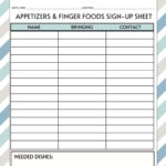 Free Printable Potluck Sign Up Sheets For Free Printable Potluck Sign Up Sheet