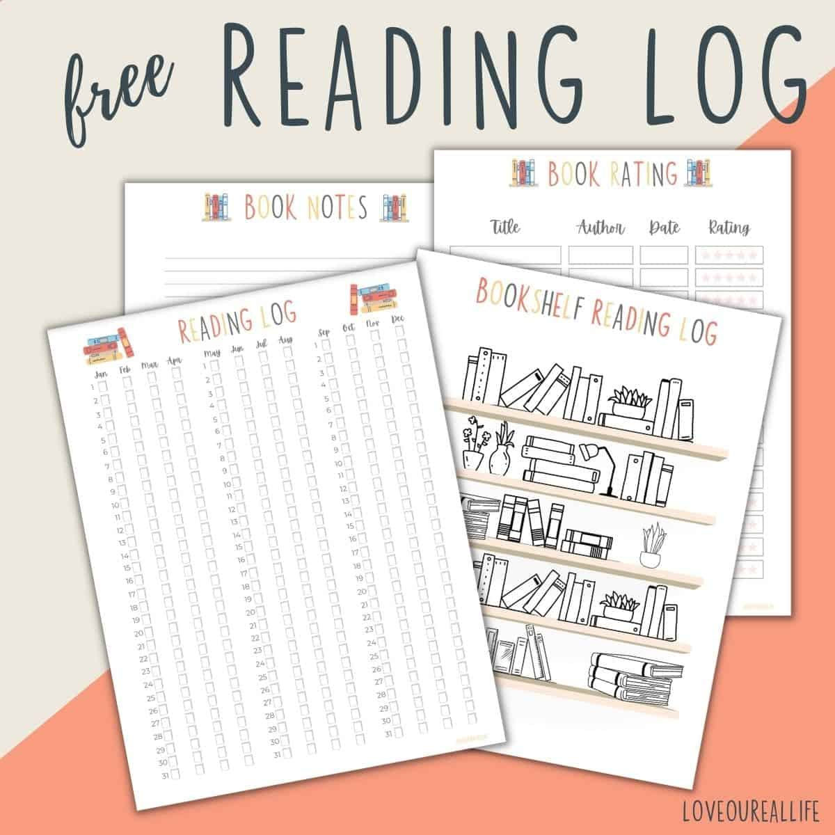 Free Printable Reading Tracker - Reading Log Template ⋆ Love Our with Free Printable Reading Log For Adults