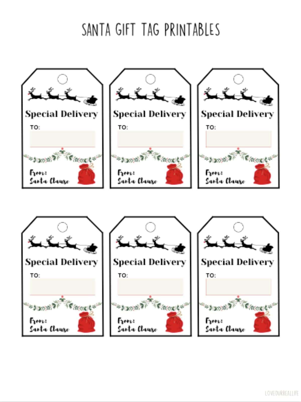 Free Printable Santa Gift Tags (Download Instantly To Print intended for Free Printable Gift Labels From Santa