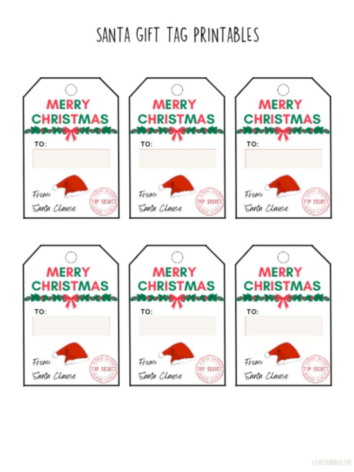 Free Printable Gift Labels From Santa