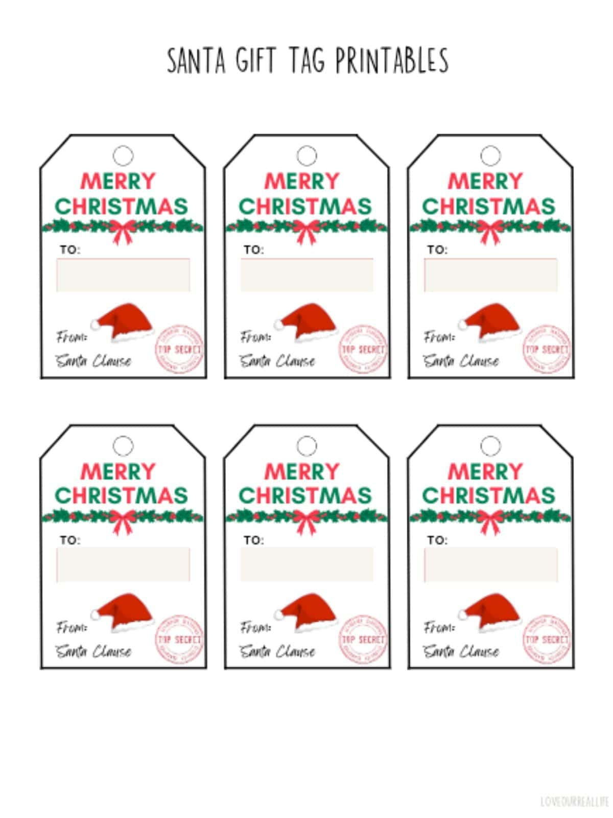 Free Printable Santa Gift Tags (Download Instantly To Print within Free Printable Gift Labels From Santa