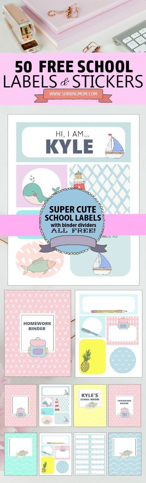 Free Printable School Labels: 50 Super Cute Designs! intended for Printable Label Stickers For Kids