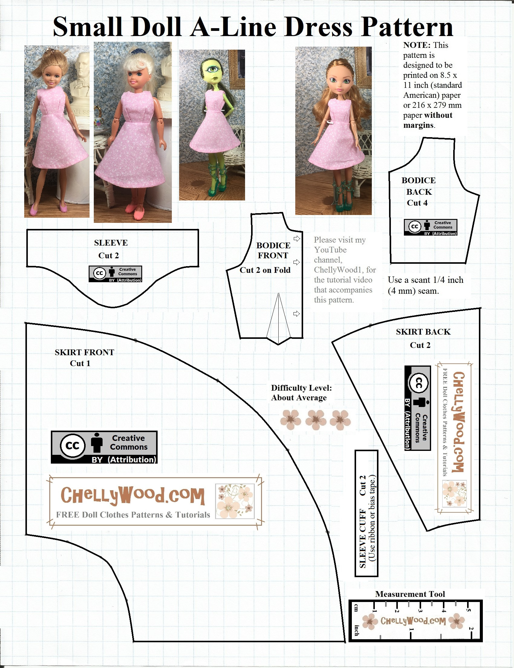 Free Printable #Sewing Pattern For Small #Dolls - Free Doll for Free Printable Doll Clothes Patterns