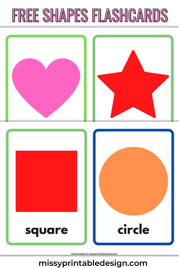 Free Printable Shape Flashcards For Toddlers intended for Free Printable Shapes For Preschool