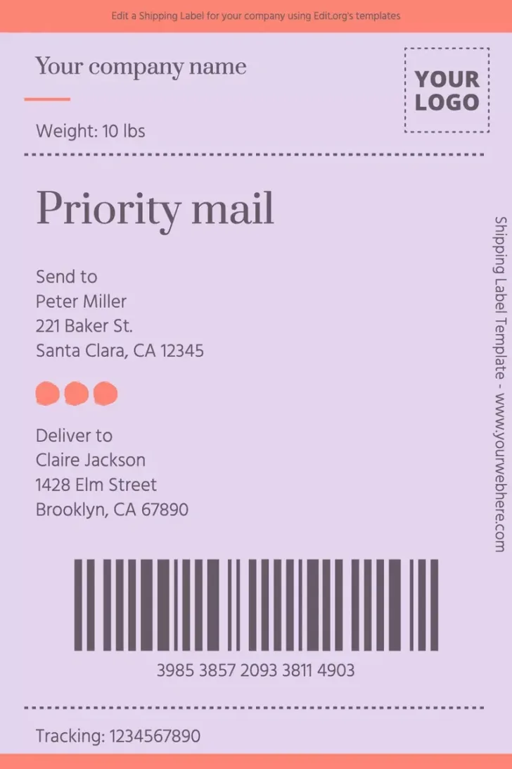 Mailing Label Template Free and Printable