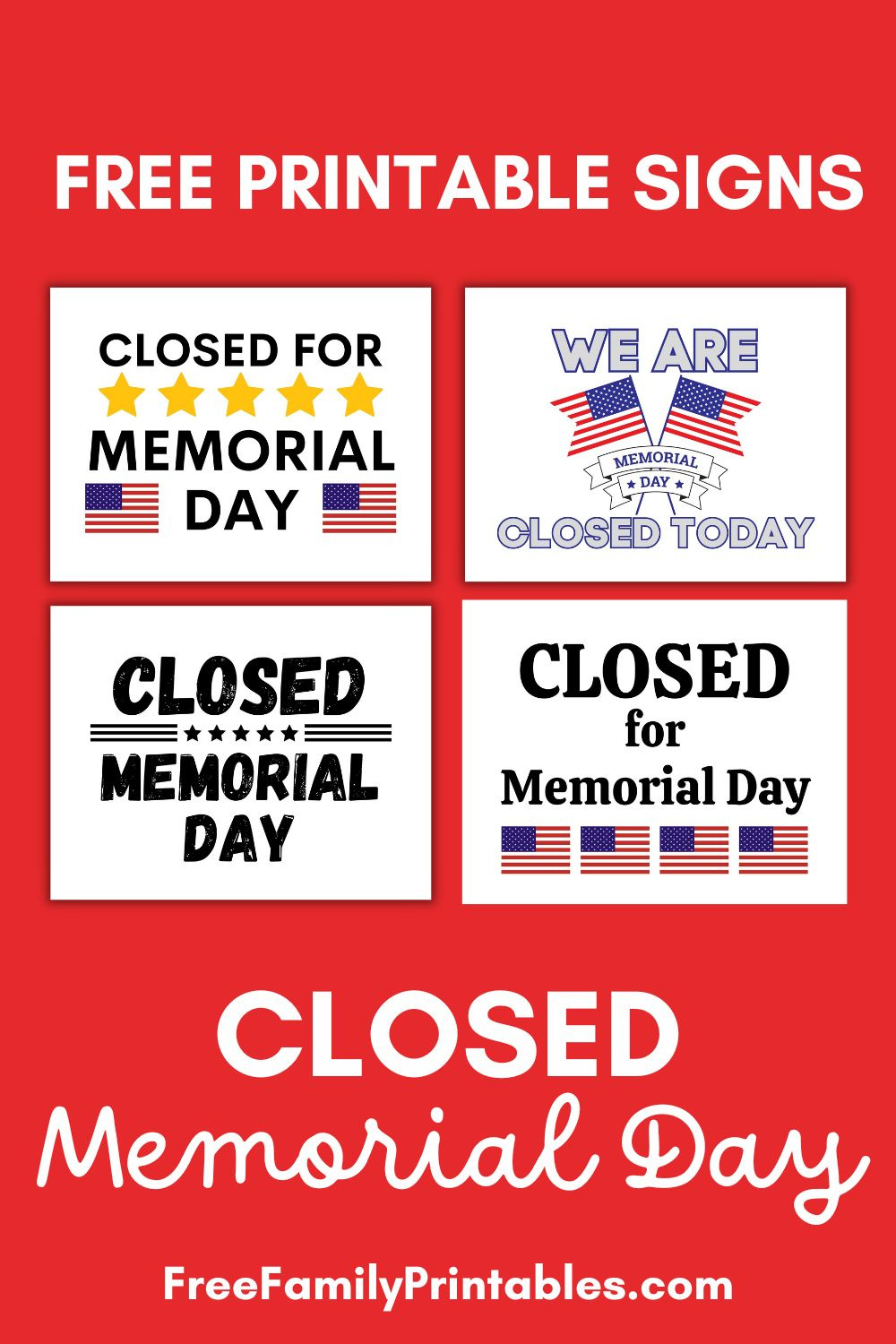 Free Printable Sign Closed Memorial Day - Making Frugal Fun inside Free Printable Memorial Day Closed Signs