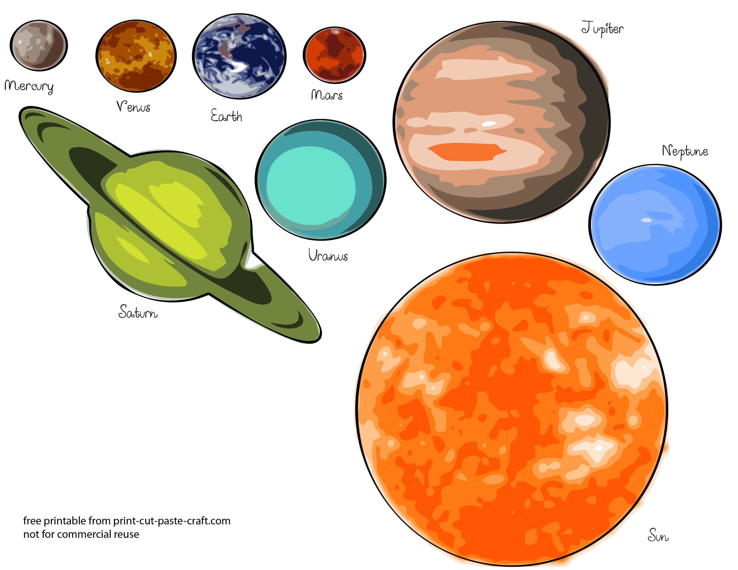 Free Printable Solar System Model For Kids | Print, Cut, Paste, Craft! with regard to Free Printable Planets To Cut Out