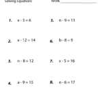 Free Printable Solving Equations Worksheet For Seventh Grade Inside Free Printable Worksheets For 7Th Graders