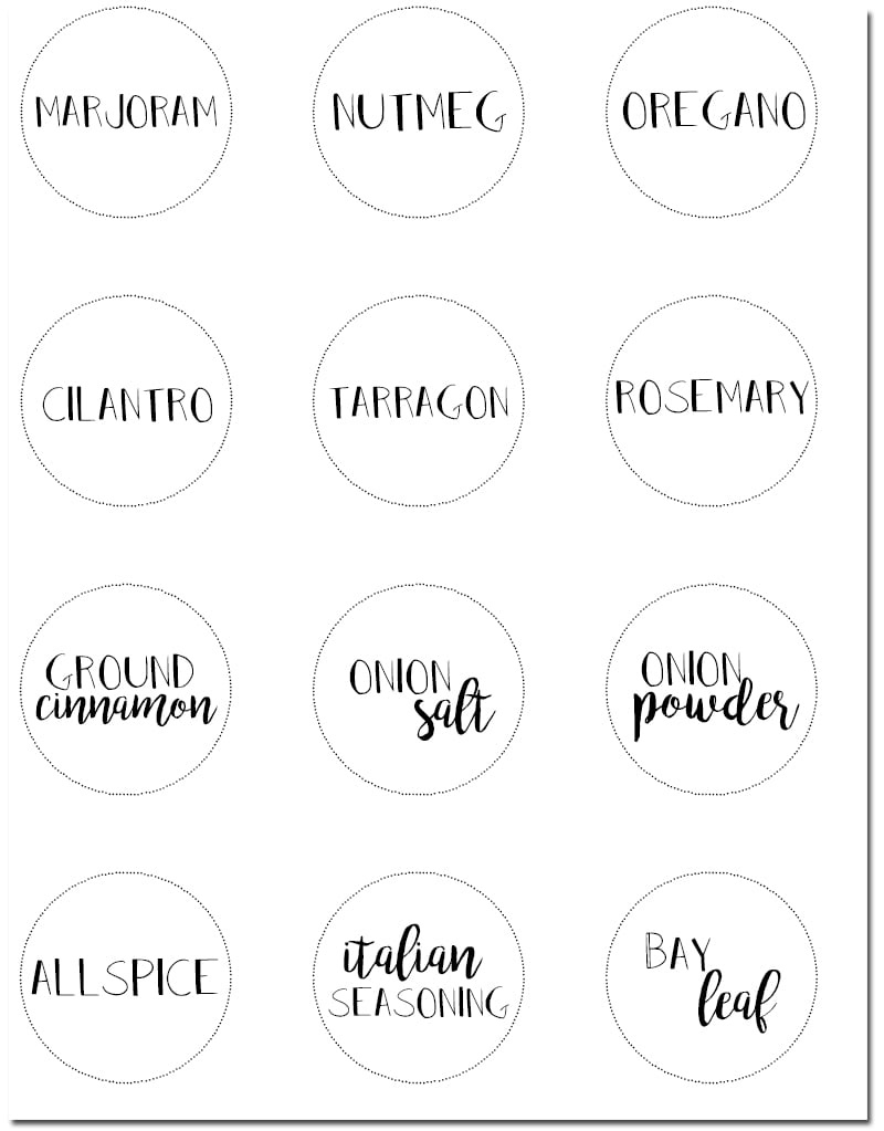 Free Printable Spice Jar Labels | Organized Spice Rack regarding Printable Spice Labels Free Download