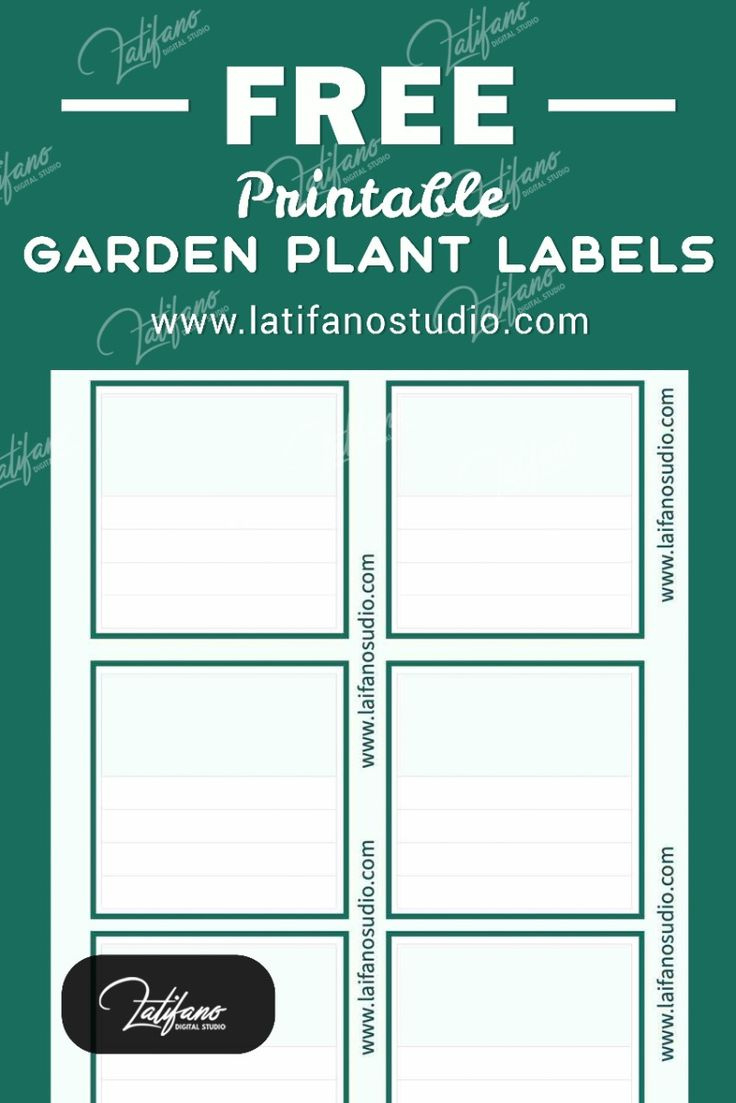 Free Printable Square Garden Plant Labels Template  - Instant for Free Printable Plant Labels Template