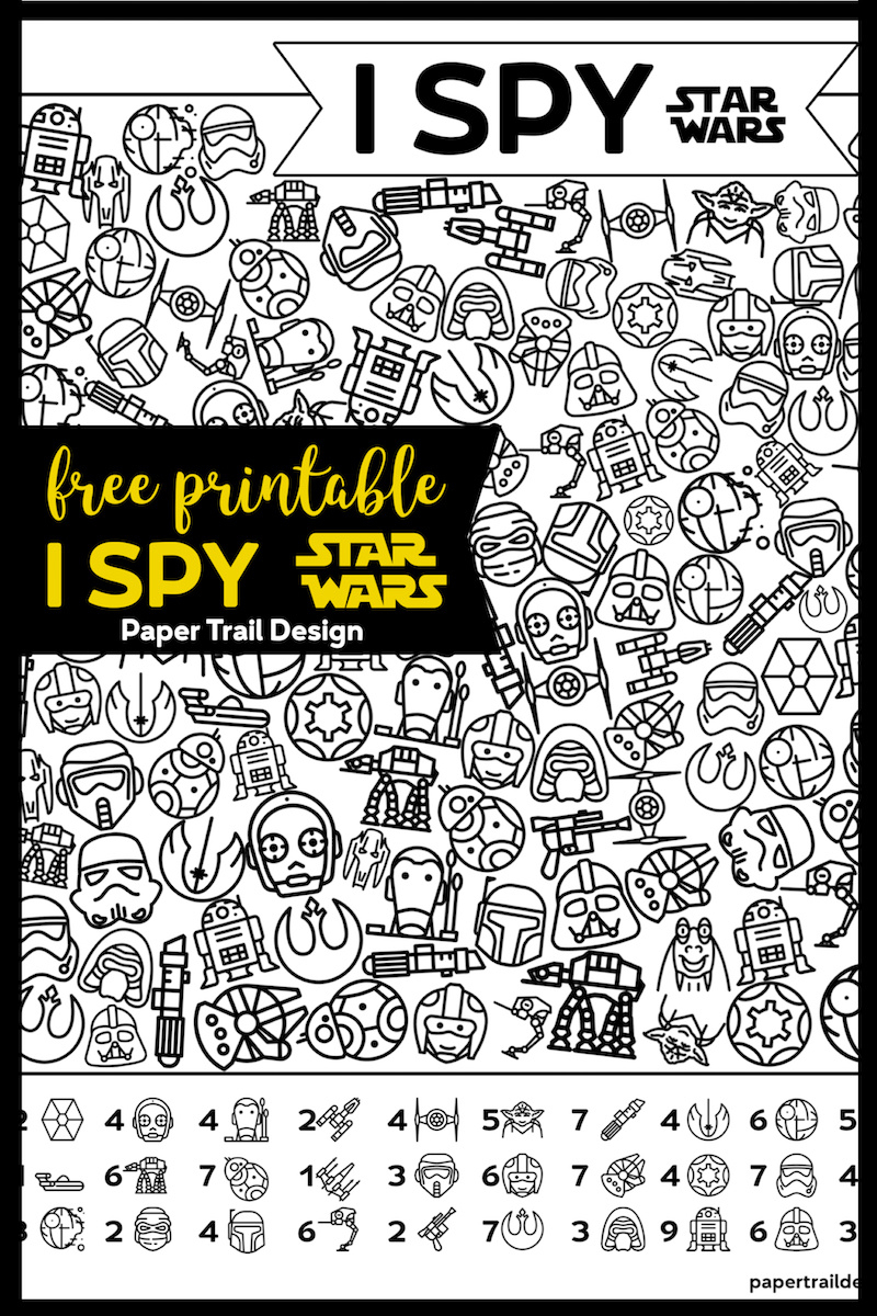 Free Printable Star Wars I Spy {Party Game} - Paper Trail Design inside Free Printable Seek and Find