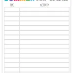 Free Printable Summer Planner And Summer Schedule Template Pertaining To Free Printable Summer Daily Schedule Template
