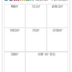 Free Printable Summer Planner And Summer Schedule Template Throughout Free Printable Summer Daily Schedule Template