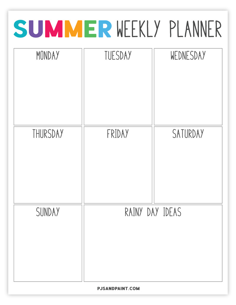 Free Printable Summer Planner And Summer Schedule Template throughout Free Printable Summer Daily Schedule Template