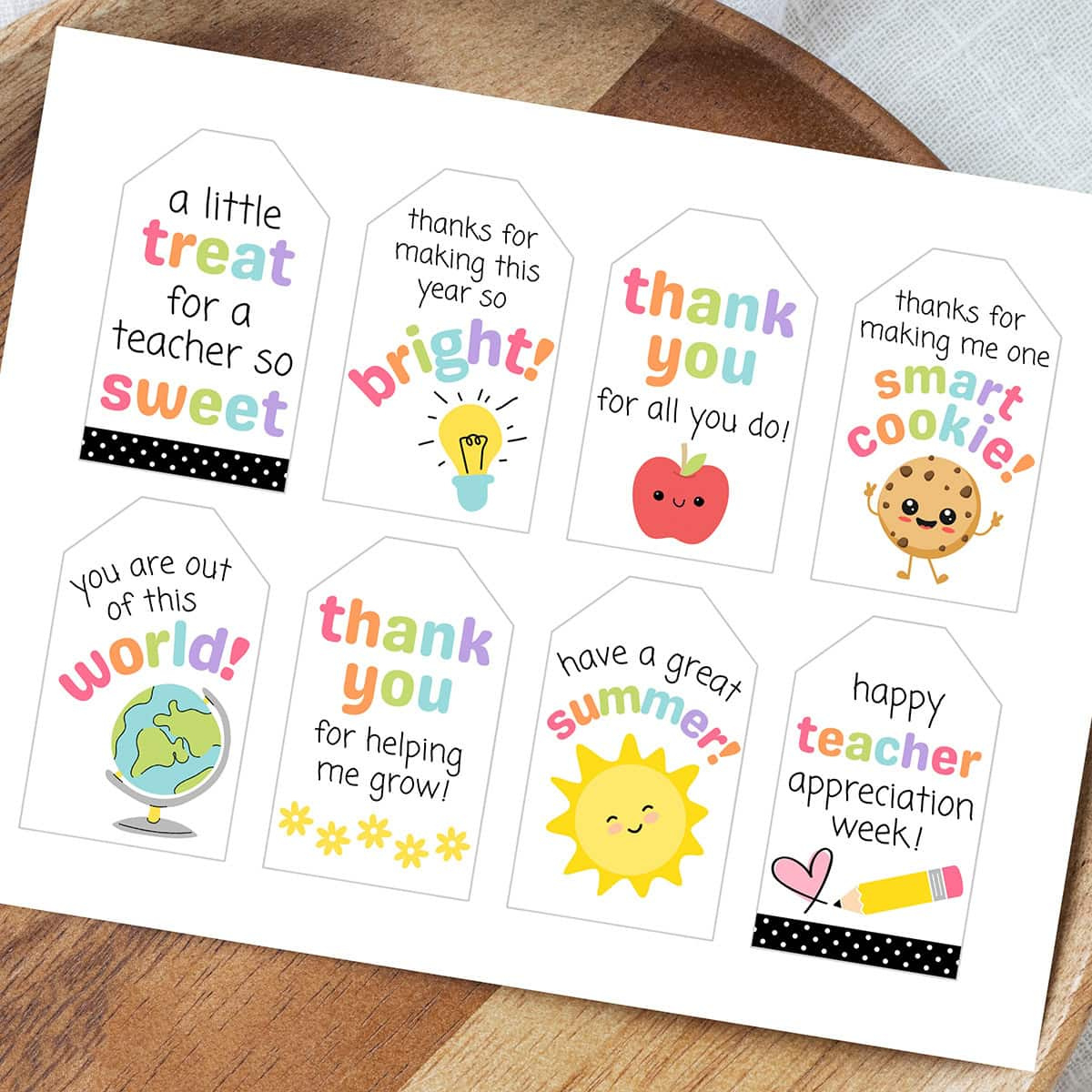 Free Printable Teacher Appreciation Gift Tags - Aubree Originals intended for Printable Teacher Appreciation Labels