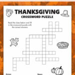 Free Printable Thanksgiving Crossword Puzzle Throughout Free Printable Thanksgiving Crossword Puzzles