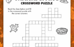 Free Printable Thanksgiving Crossword Puzzle throughout Free Printable Thanksgiving Crossword Puzzles