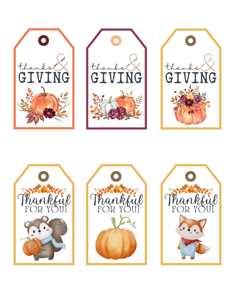 Free Printable Thanksgiving Gift Tags | Baking You Happier pertaining to Thanksgiving Labels Free Printable