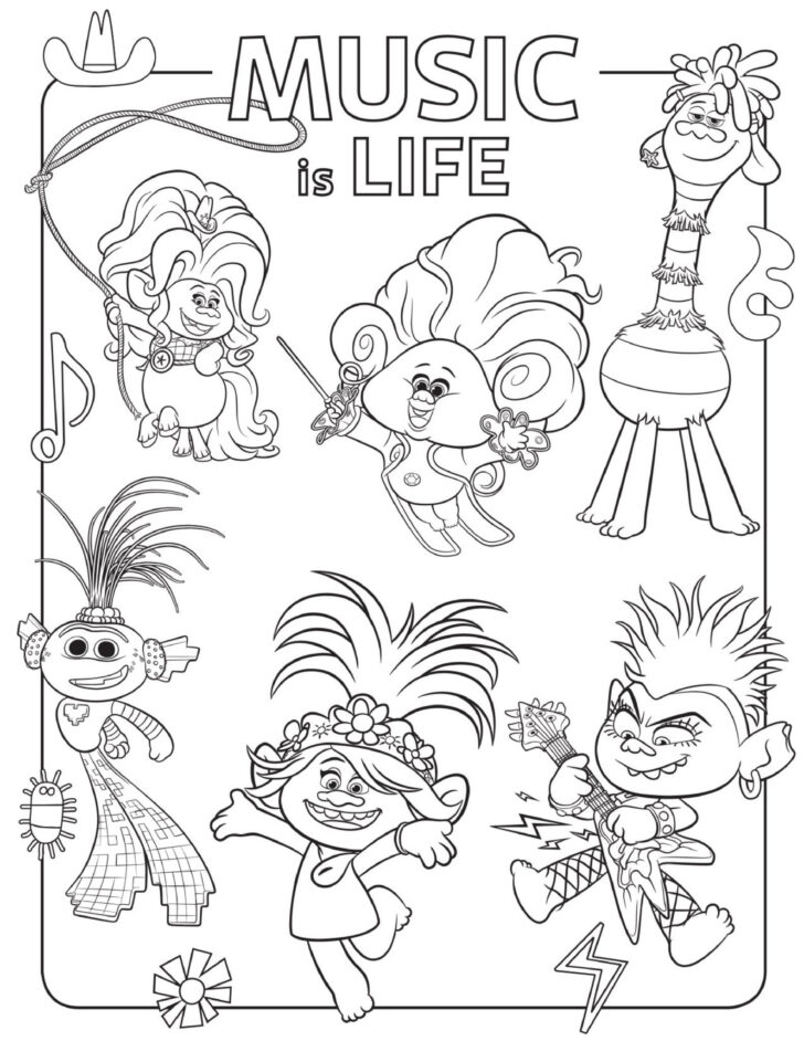 Free Printable Trolls Coloring Pages