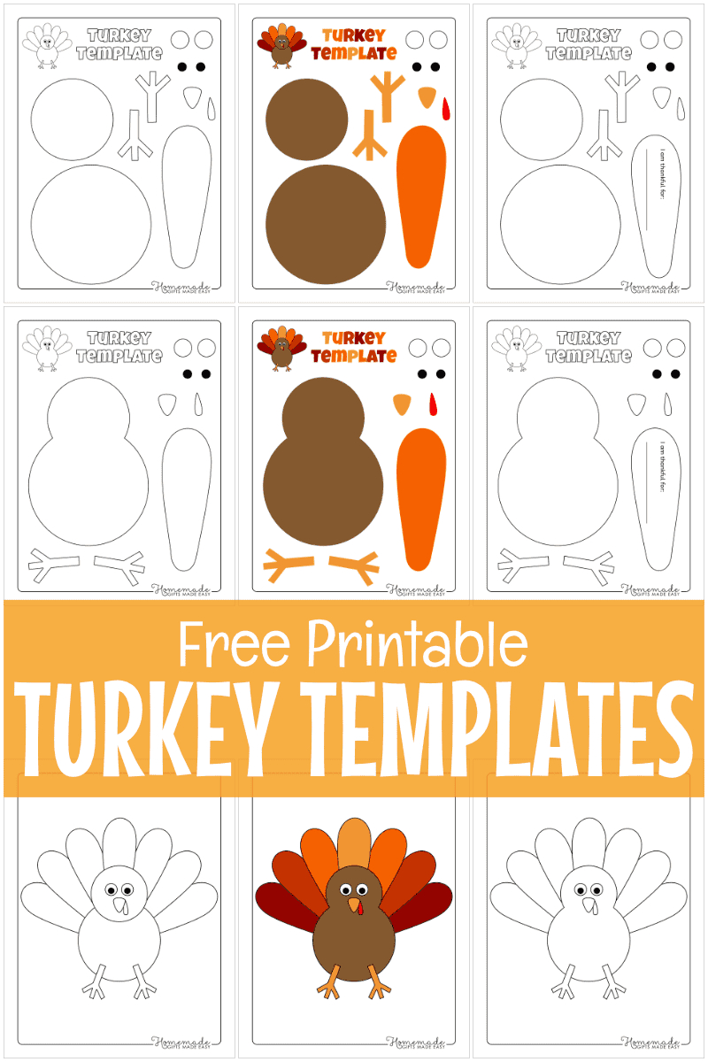 Free Printable Turkey Templates For Thanksgiving Crafts within Free Printable Template of a Turkey
