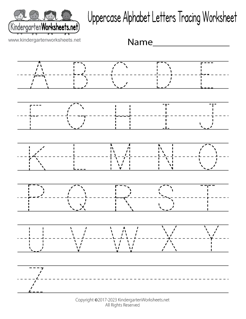 Free Printable Uppercase Alphabet Letters Tracing Worksheet intended for Free Printable Tracing Worksheets For Preschool