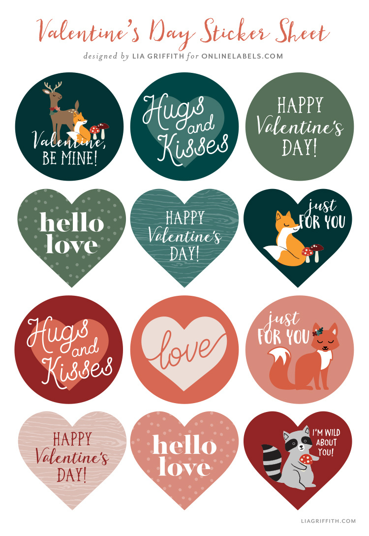 Free Printable Valentine Labels - Lia Griffith regarding Valentine Day Labels Printable