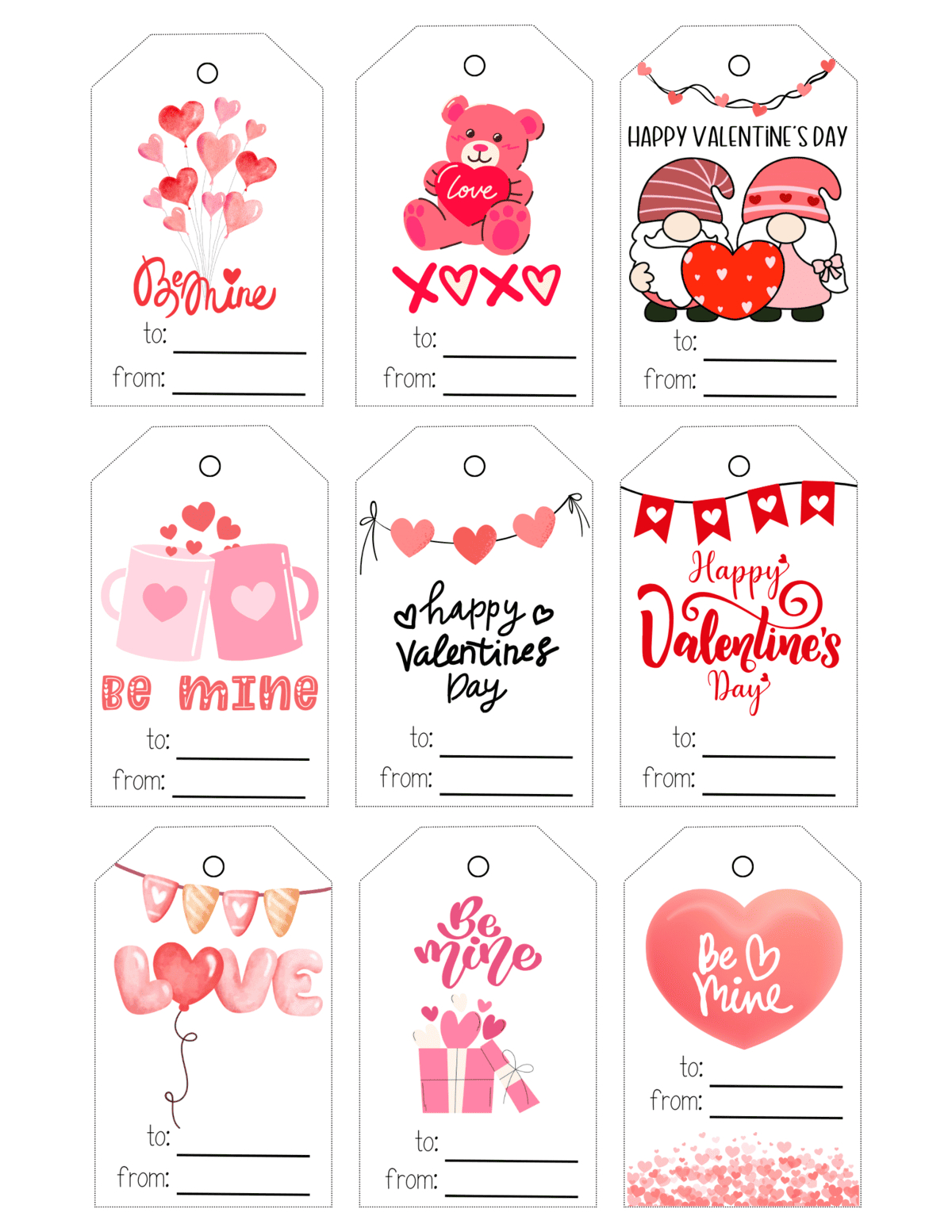 Free Printable Valentine Tags - Prudent Penny Pincher pertaining to Valentine Labels Free Printable