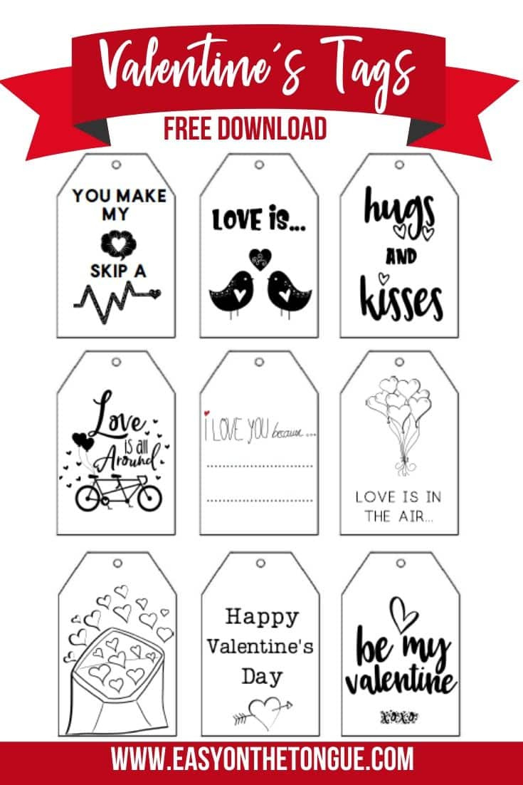 Free Printable Valentines Gift Tags with Free Printable Valentine Gift Tags
