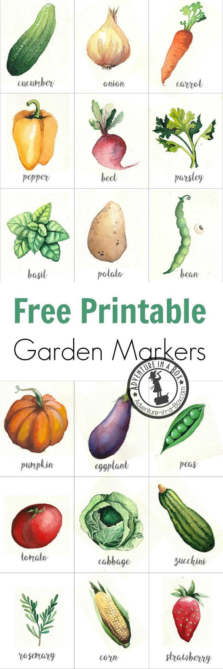 Free Printable Watercolour Garden Markers intended for Free Printable Garden Labels