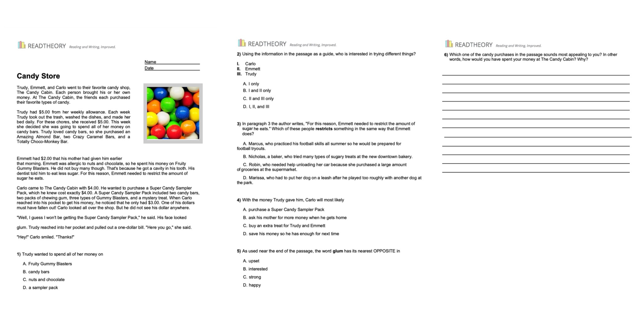 Free Reading Comprehension Worksheets For Grades 1-12 | Readtheory in Free Printable 3Rd Grade Eog Reading Practice Test