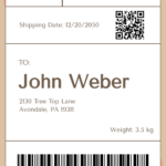 Free Shipping Label Templates, Editable And Printable Regarding Printable Shipping Labels Free