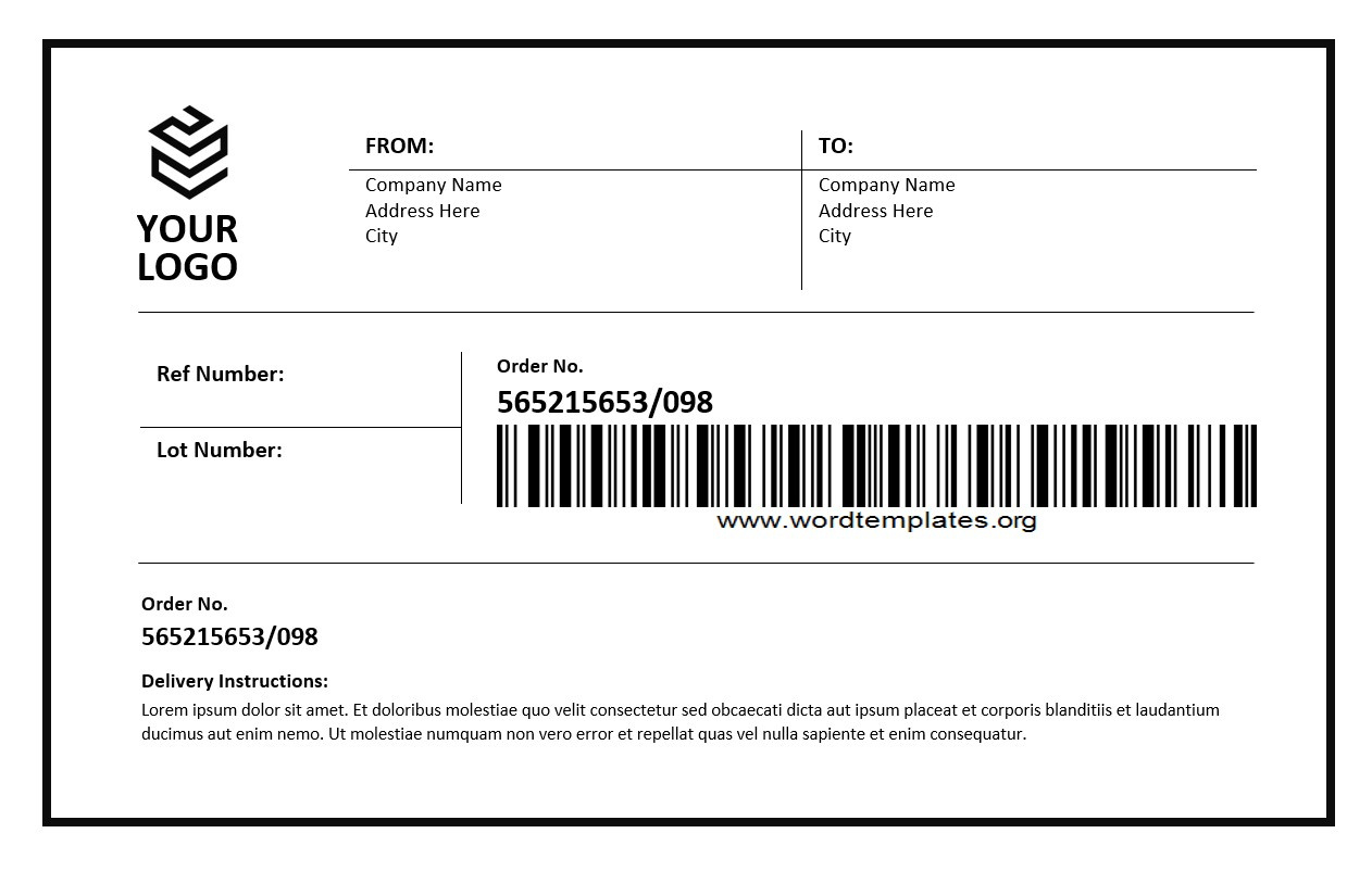 Free Shipping Label Templates | Word Templates For Free Download within Staff Transport Labels Printable