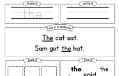 Free Sight Word Worksheets For Reading pertaining to Free Printable Kindergarten Sight Word Worksheets