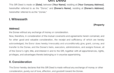 Free Simple Gift Deed Template To Edit Online regarding Free Printable Gift Deed Form