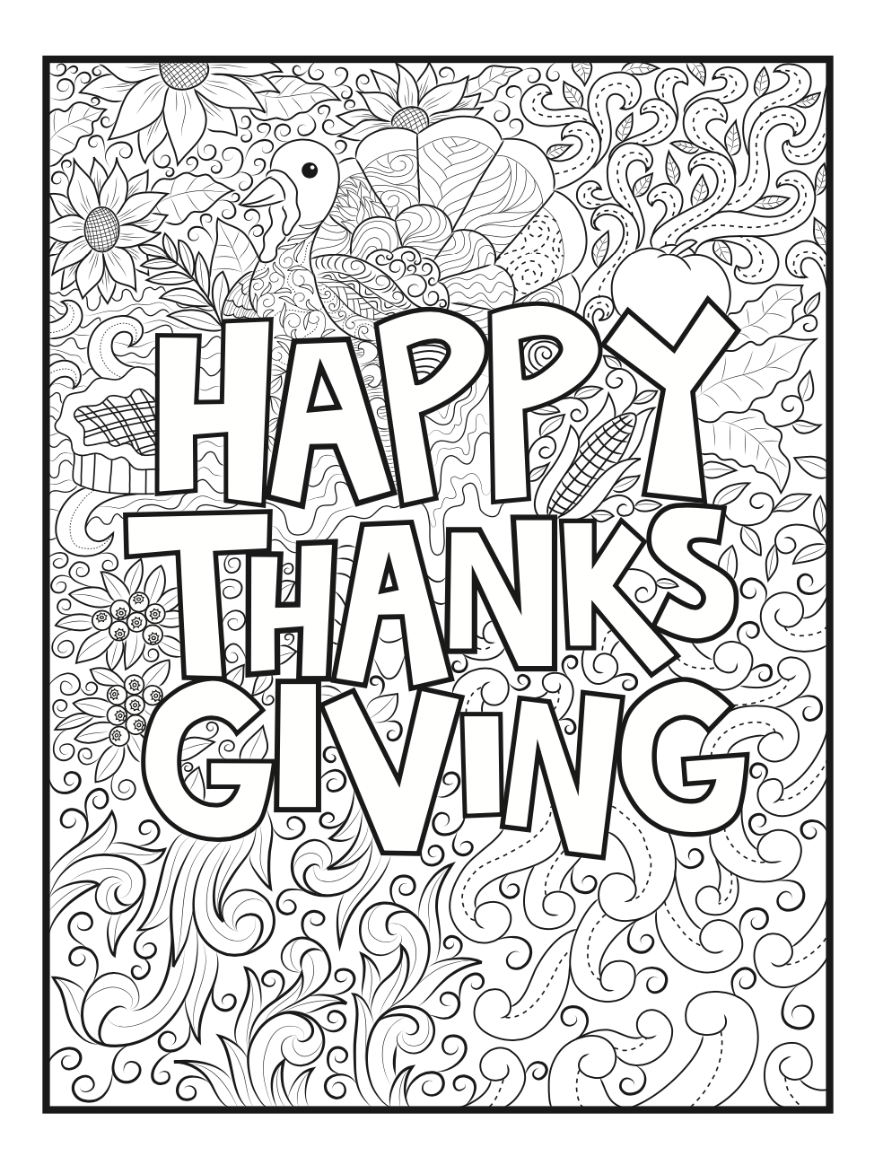 Free} Thanksgiving Colouring Sheet For Adults - The-Gingerbread within Free Printable Adult Thanksgiving Coloring Pages