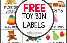 Free Toy Bin Labels throughout Toy Storage Labels Templates