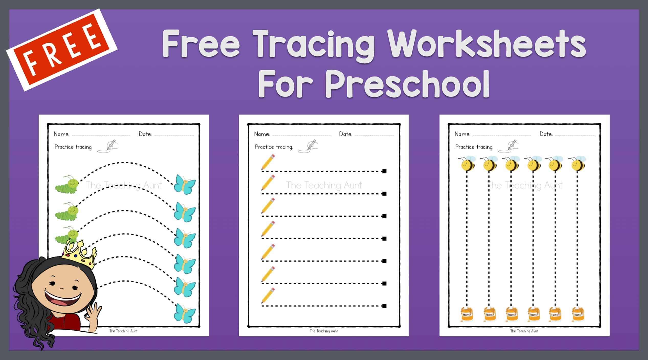 Free Tracing Worksheets For Preschool - The Teaching Aunt pertaining to Free Printable Tracing Worksheets For Preschool