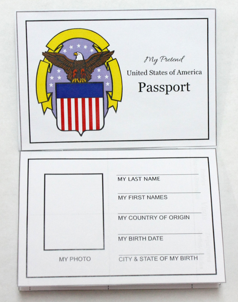 Free Travel Printables For Kids: Pretend Passport in Free Printable Template For Mini Passport Book