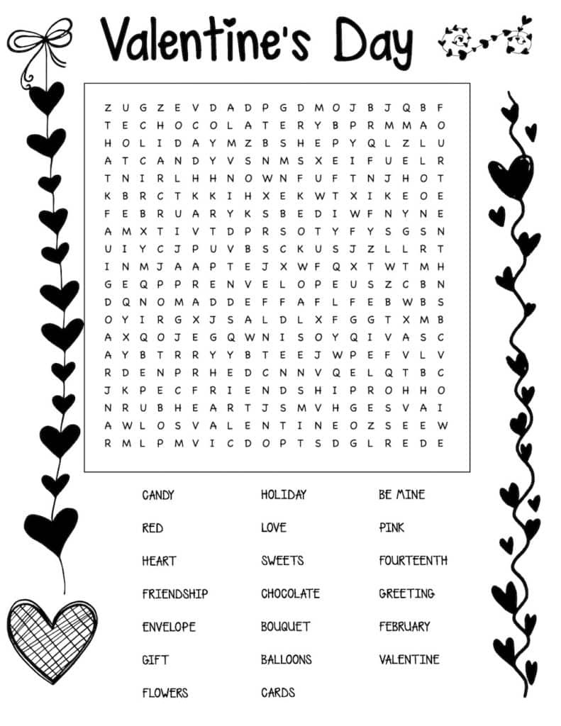 Free Valentine&amp;#039;S Day Word Search - for Free Printable Valentines Word Search