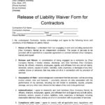 Free Waiver Of Liability Forms For Contractors: Download + Print Throughout Free Printable Liability Waiver Form