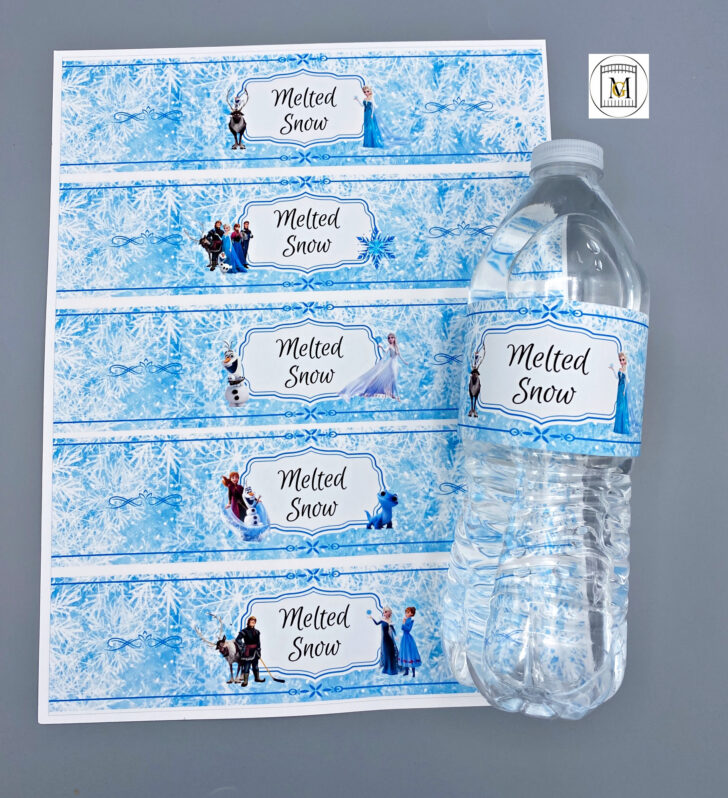 Melted Snow Water Bottle Labels Free Printable