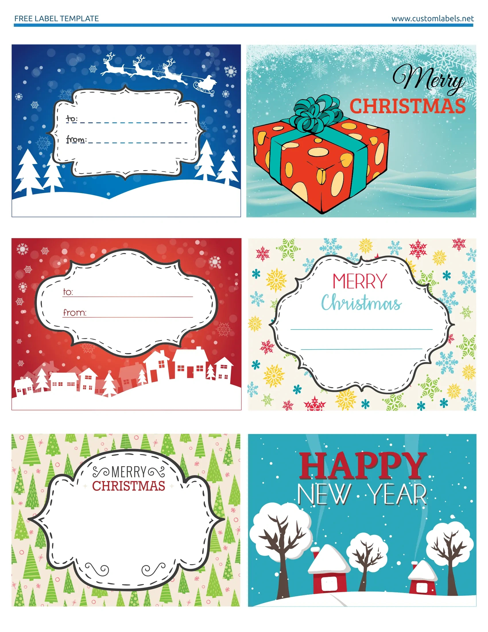Fun And Colorful Christmas Labels - Free Printables for Free Printable Holiday Labels