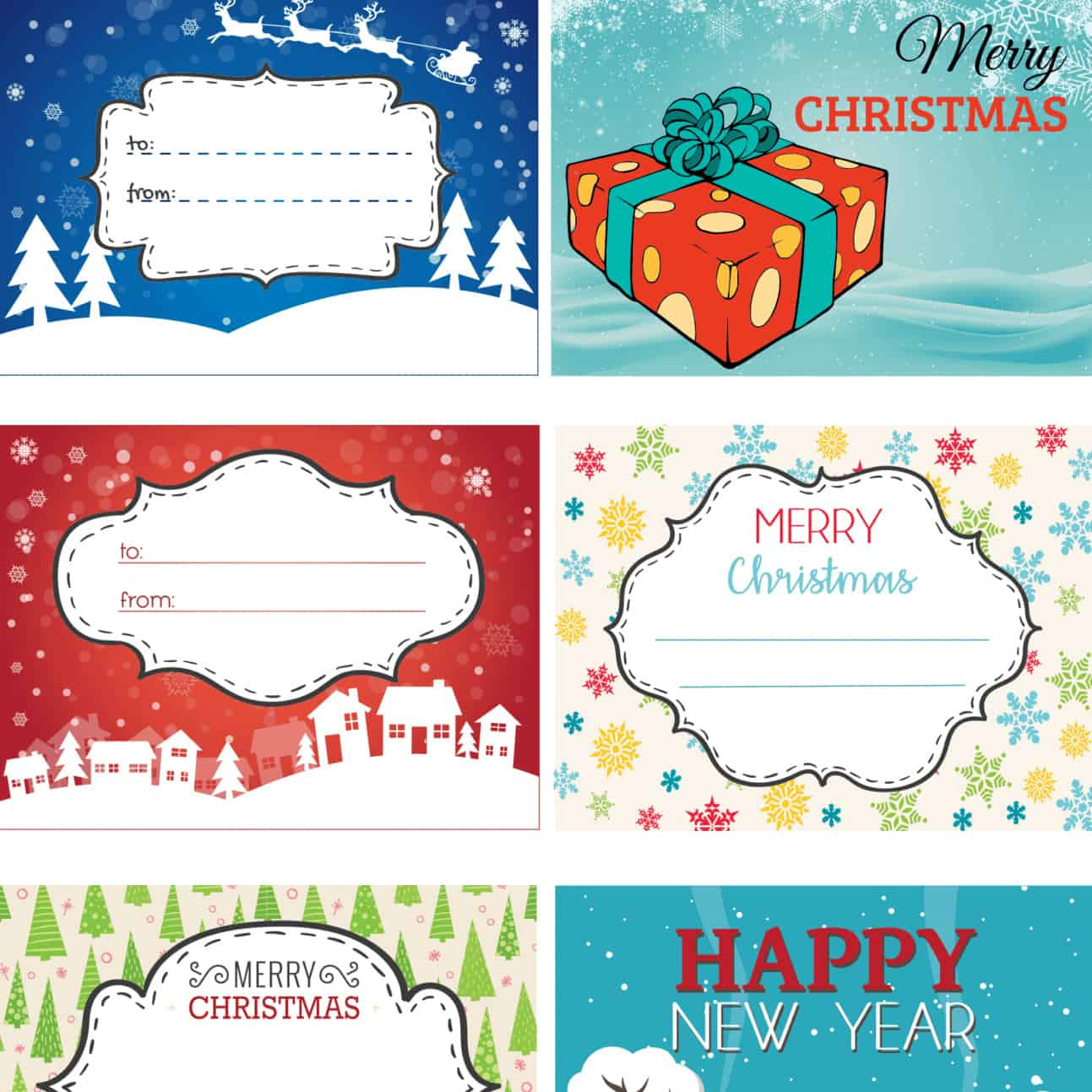 Fun And Colorful Christmas Labels - Free Printables inside Free Printable Xmas Labels