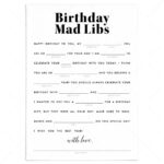 Funny Birthday Mad Libs Game | Gender Neutral With Free Printable Birthday Mad Libs