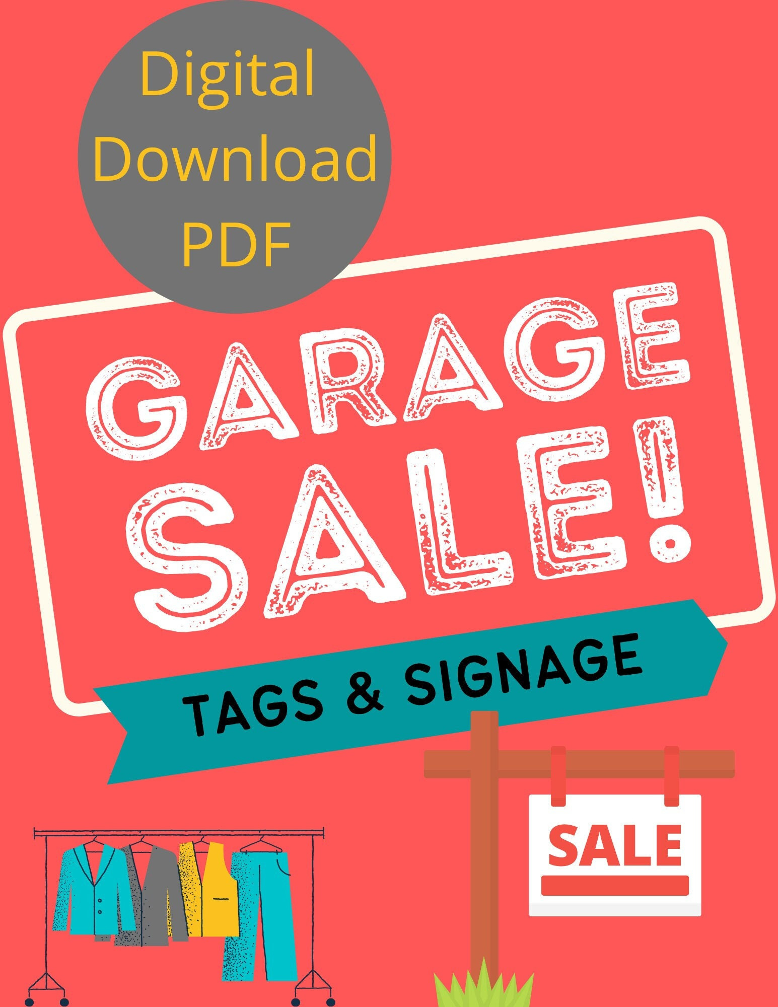 Garage Sale Flyer &amp;amp; Printable Signs, Garage Sale Category Signs throughout Garage Sale Labels Printable