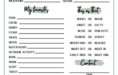 Getting To Know You Worksheet - Etsy Australia pertaining to Free Printable Get to Know You Worksheet For Adults