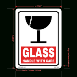 Glass Handle With Care Labels, 5.25 Inch X 4 Inch, 500 Per Roll Throughout Glass Fragile Label Printable