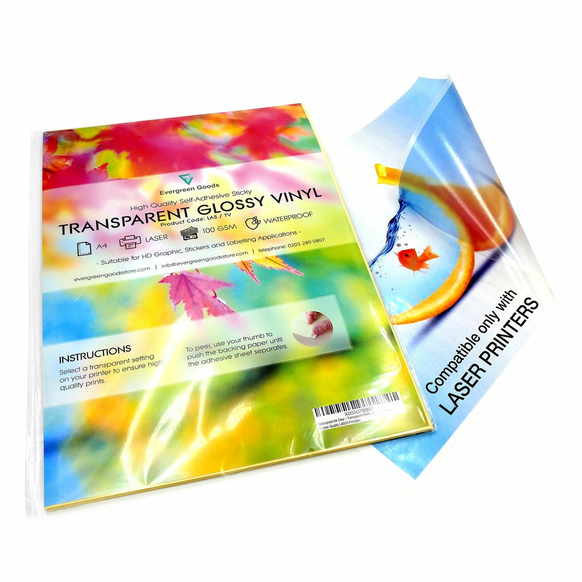 Glossy Transparent Vinyl Sticker Paper Labels A4 Waterproof Laser within Waterproof Laser Printable Labels