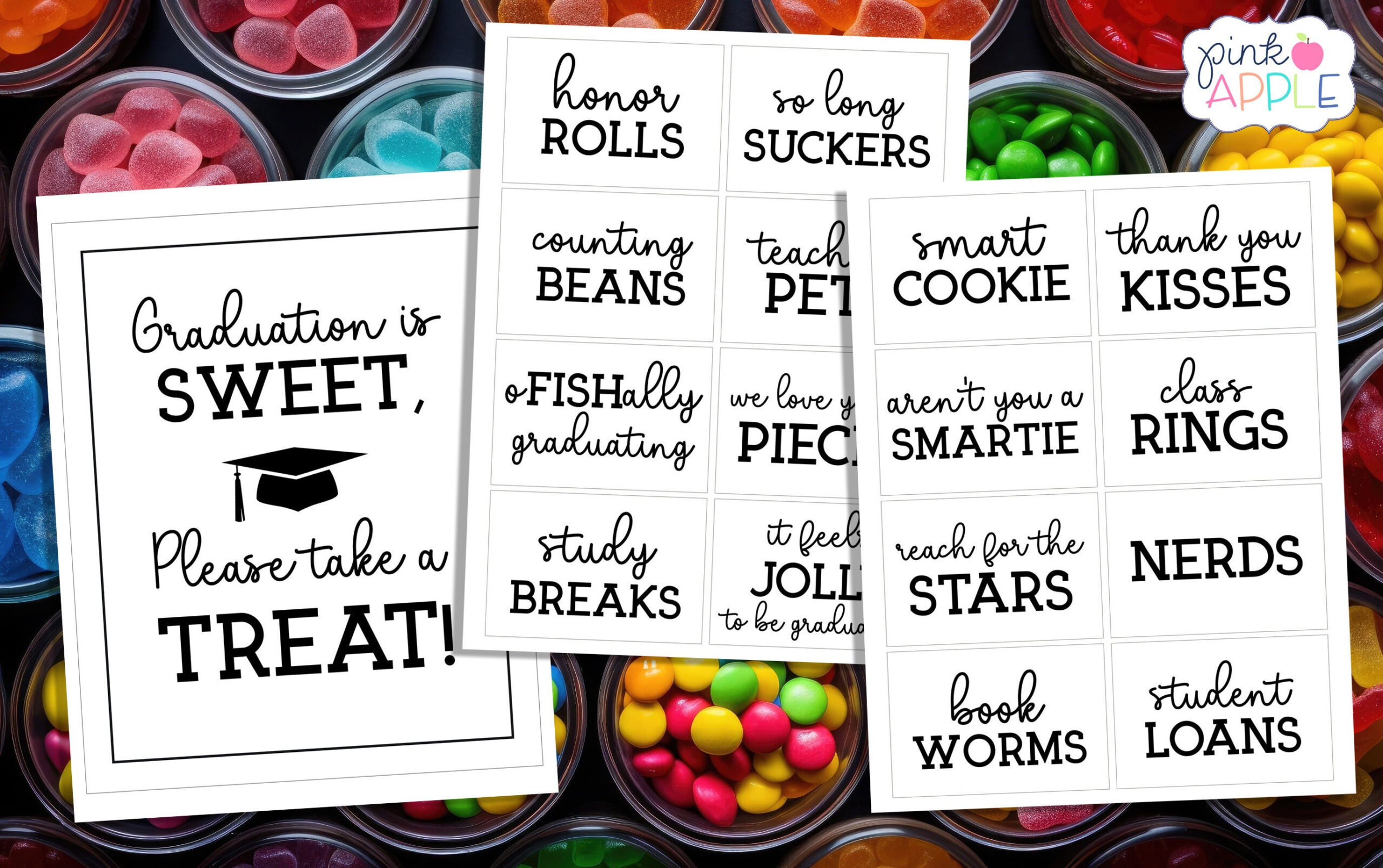 Graduation Candy Labels, Printable Graduation Party, Candy Buffet in Downloadable Free Printable Candy Buffet Labels