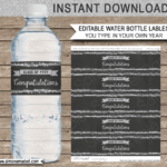 Graduation Party Water Bottle Labels Template   Silver Inside Free Printable Water Bottle Labels For Graduation
